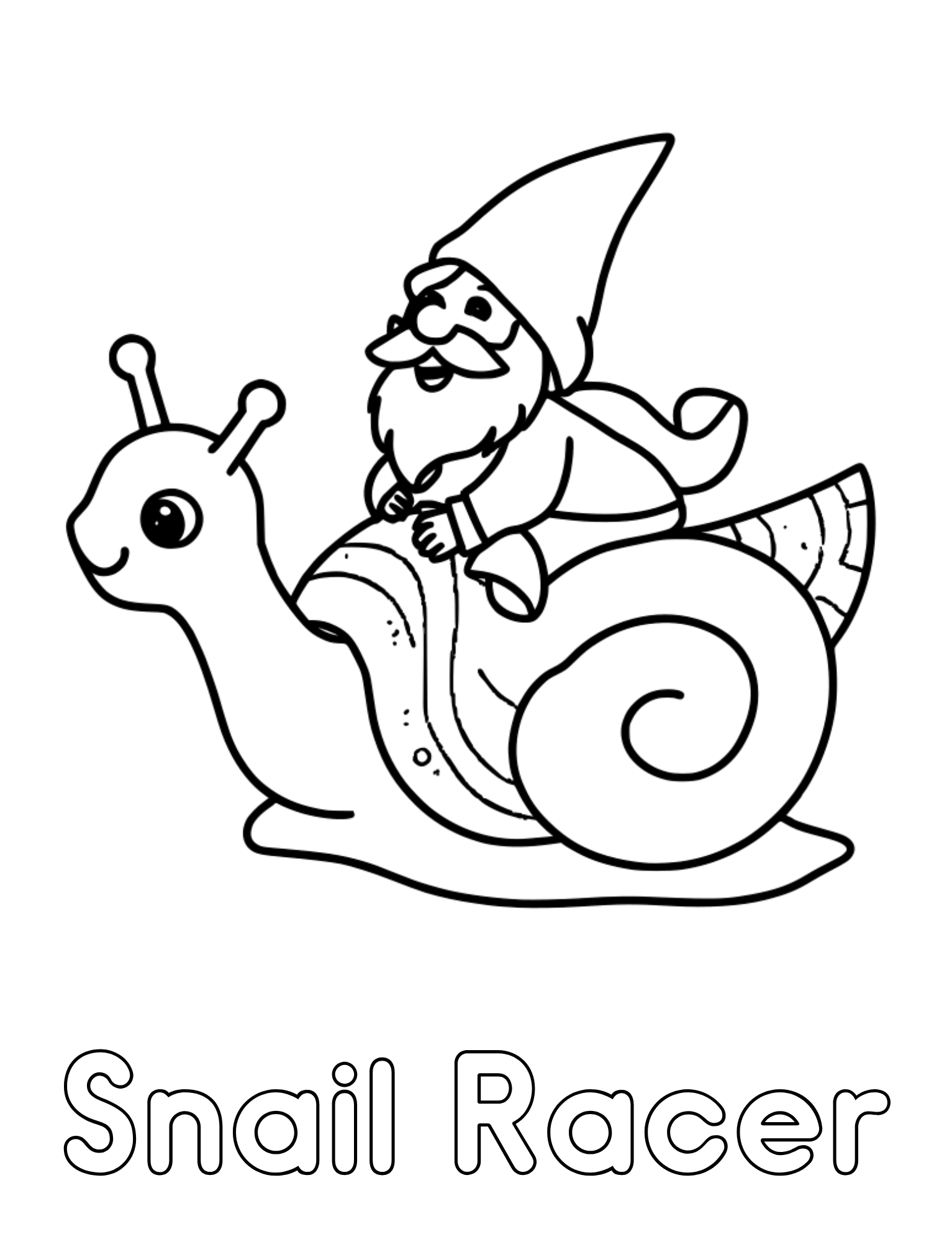 gnome riding a snail